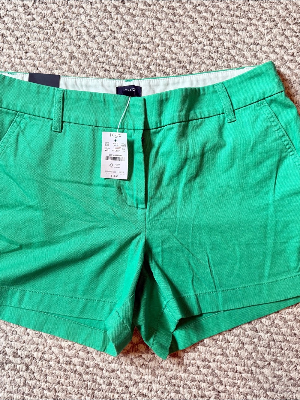 J. Crew Bright Green Women's Cotton Shorts